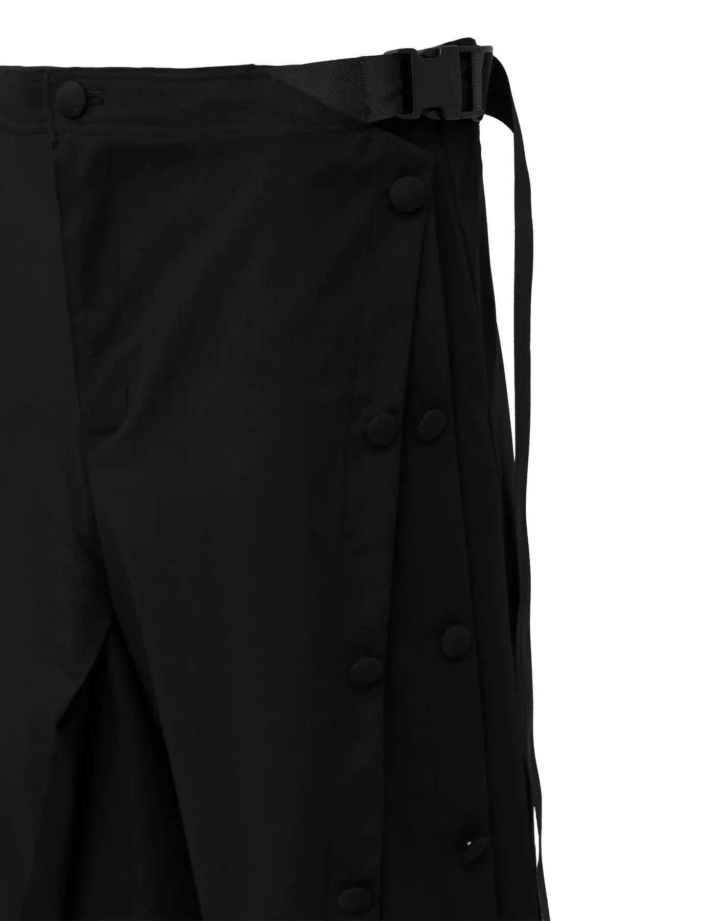 Adjustable Function Button Ring Japanese-Style Short Wide Pants