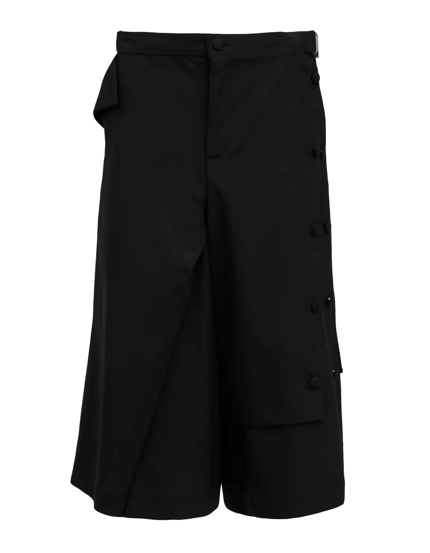 Adjustable Function Button Ring Japanese-Style Short Wide Pants