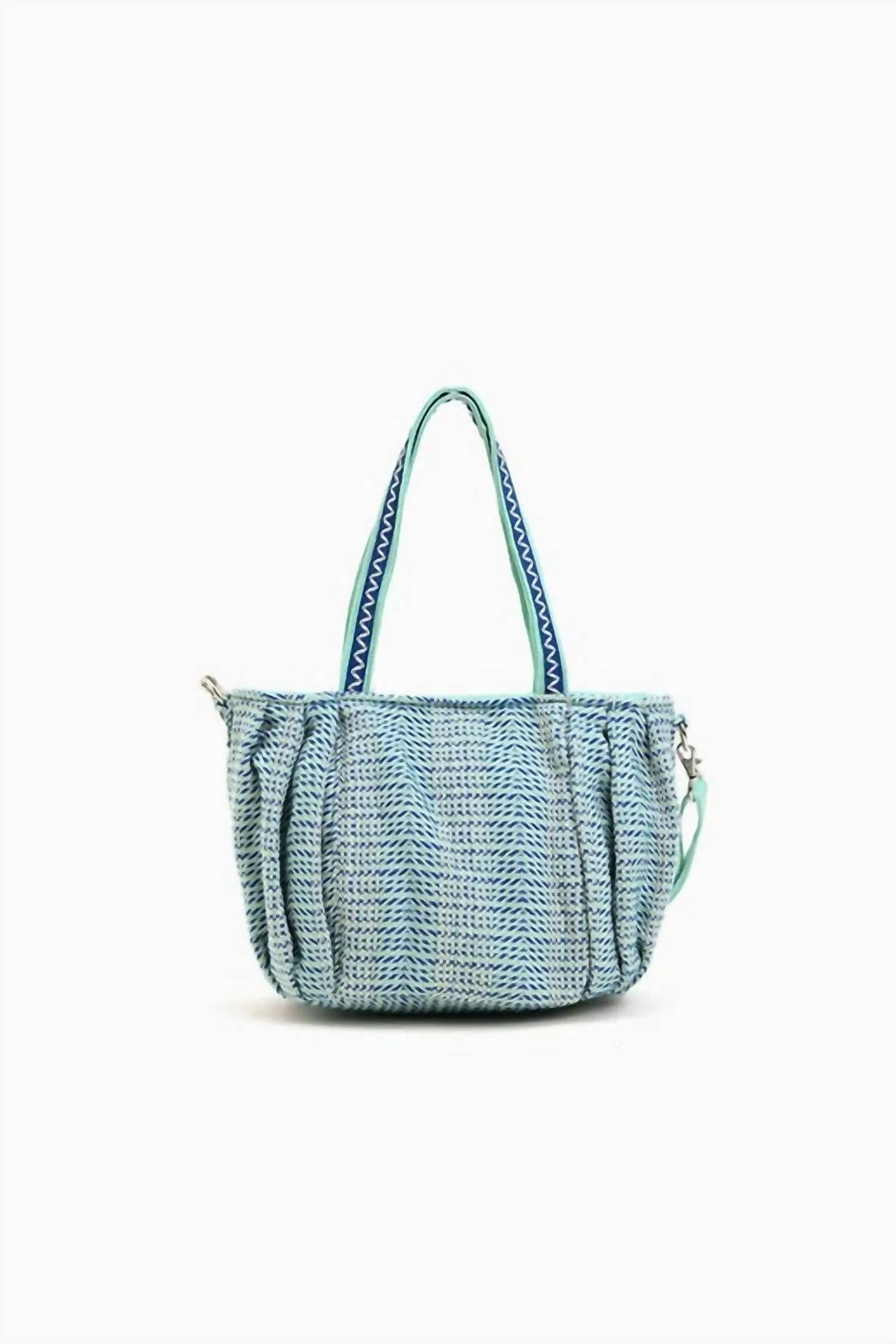 America & Beyond - Women's Beaded Ruched Tote With Crossbody Strap