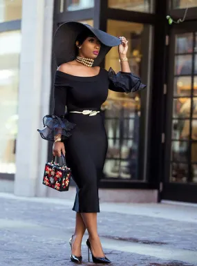 Boss Lady- High Waist Midi BANDAGE SKIRT (Multiple colors)