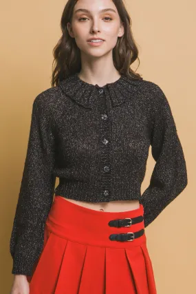Chic Short Collared Button-Up Top Sweater