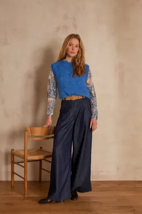 DAISY DARK BLUE WIDE-LEG JEANS