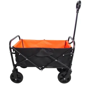 Folding Wagon Garden Shopping Beach Cart (black yellow)