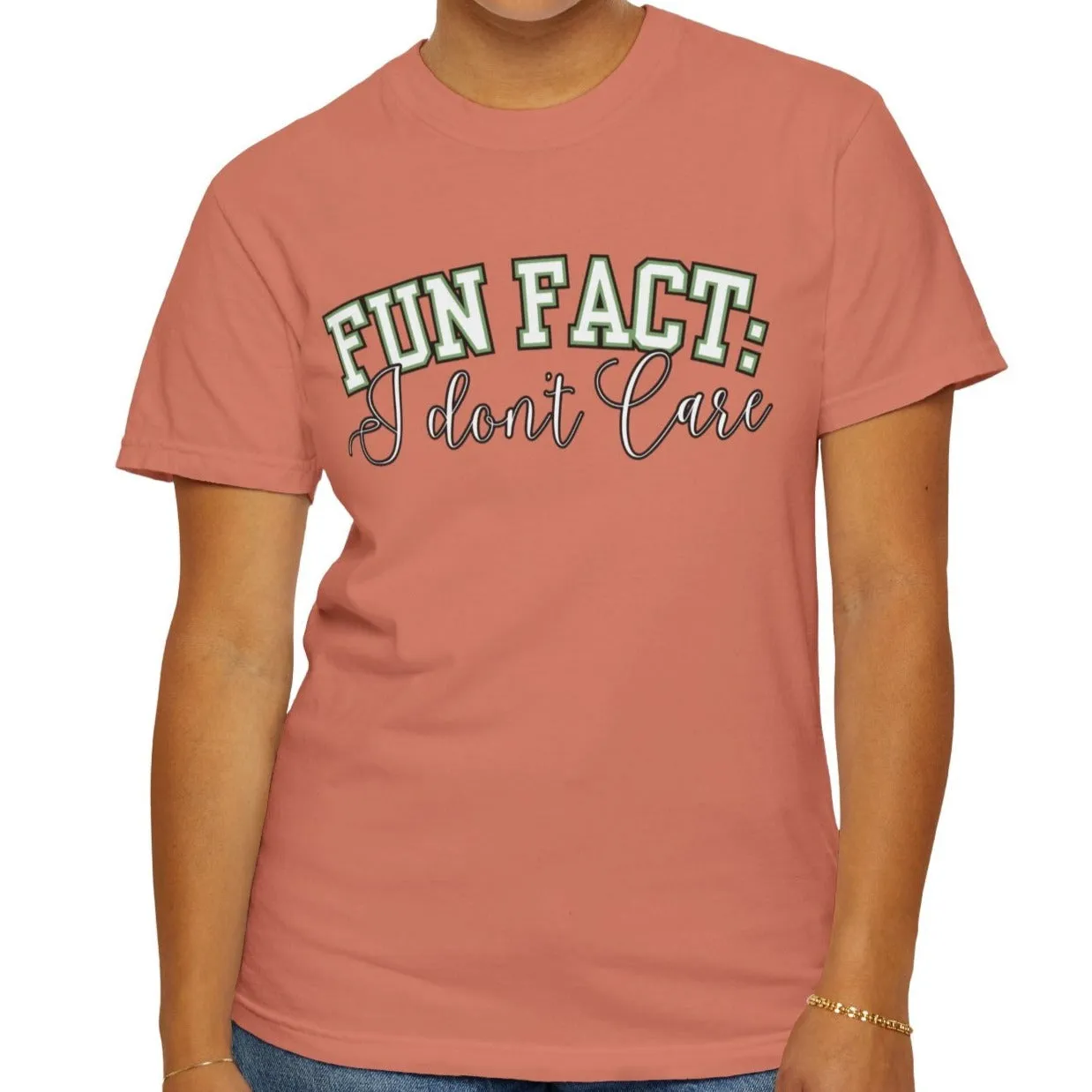 Fun Fact: I Don't Care Comfort Colors Women's Tee – Casual Statement Top for Nonchalant Style