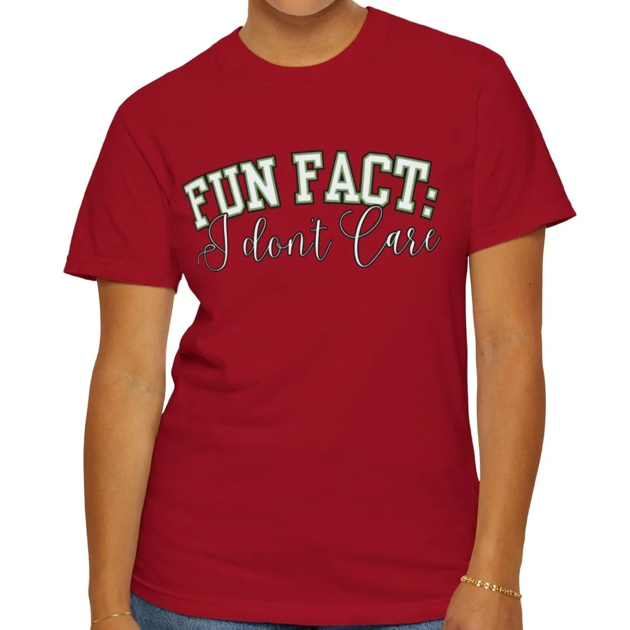 Fun Fact: I Don't Care Comfort Colors Women's Tee – Casual Statement Top for Nonchalant Style
