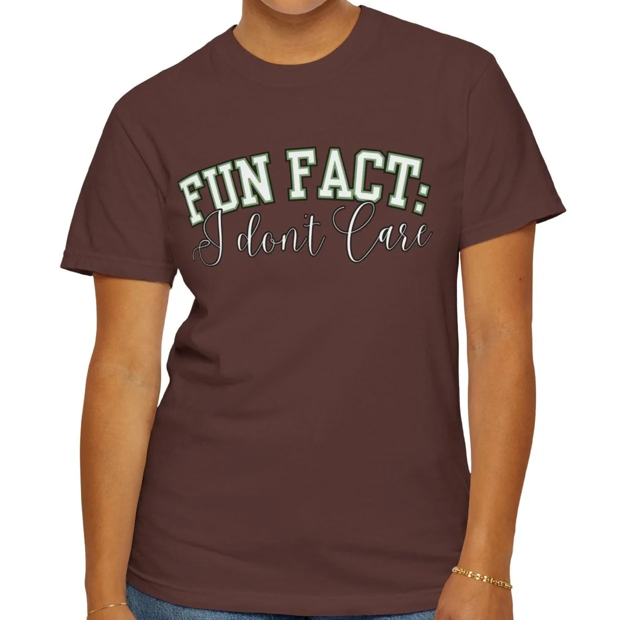 Fun Fact: I Don't Care Comfort Colors Women's Tee – Casual Statement Top for Nonchalant Style