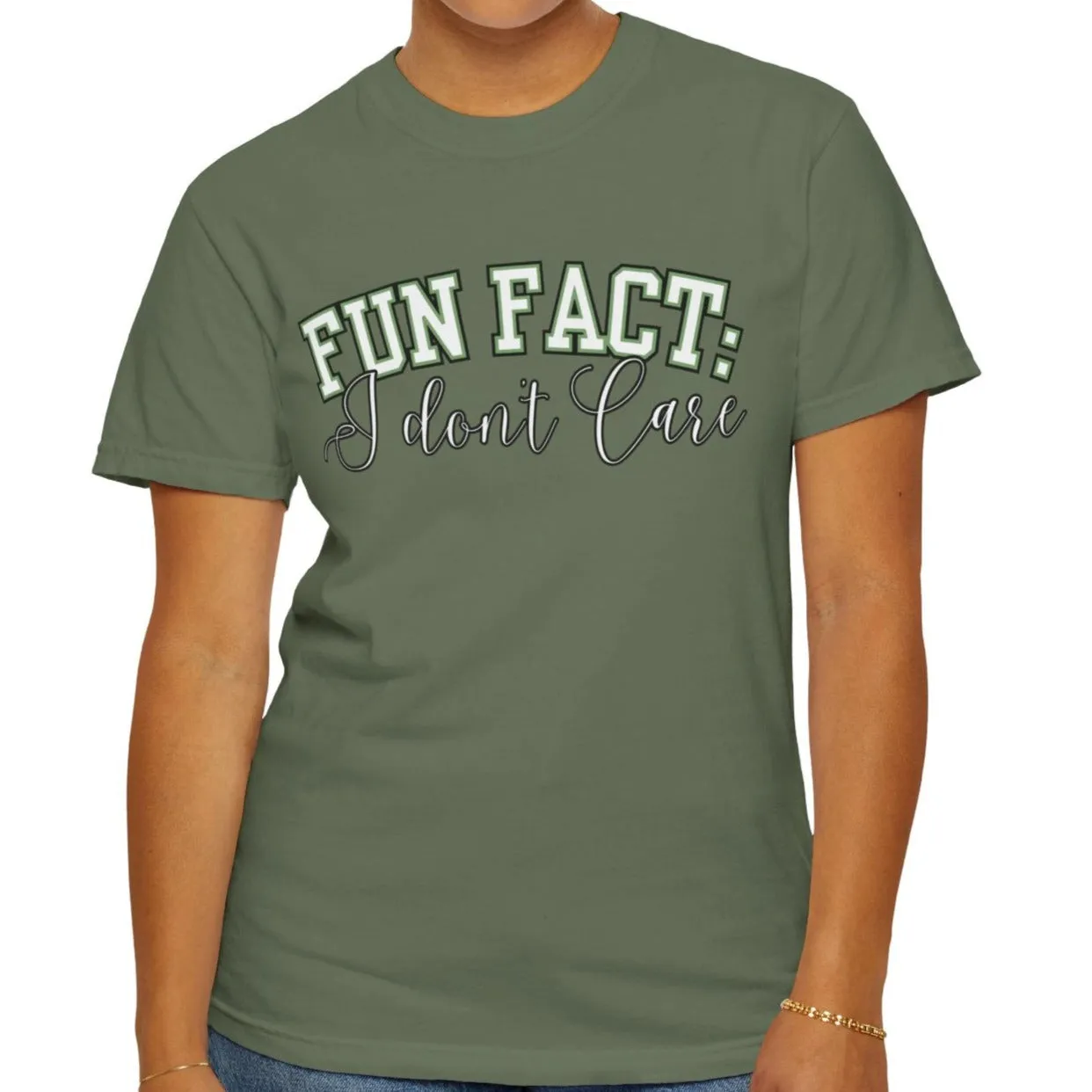 Fun Fact: I Don't Care Comfort Colors Women's Tee – Casual Statement Top for Nonchalant Style