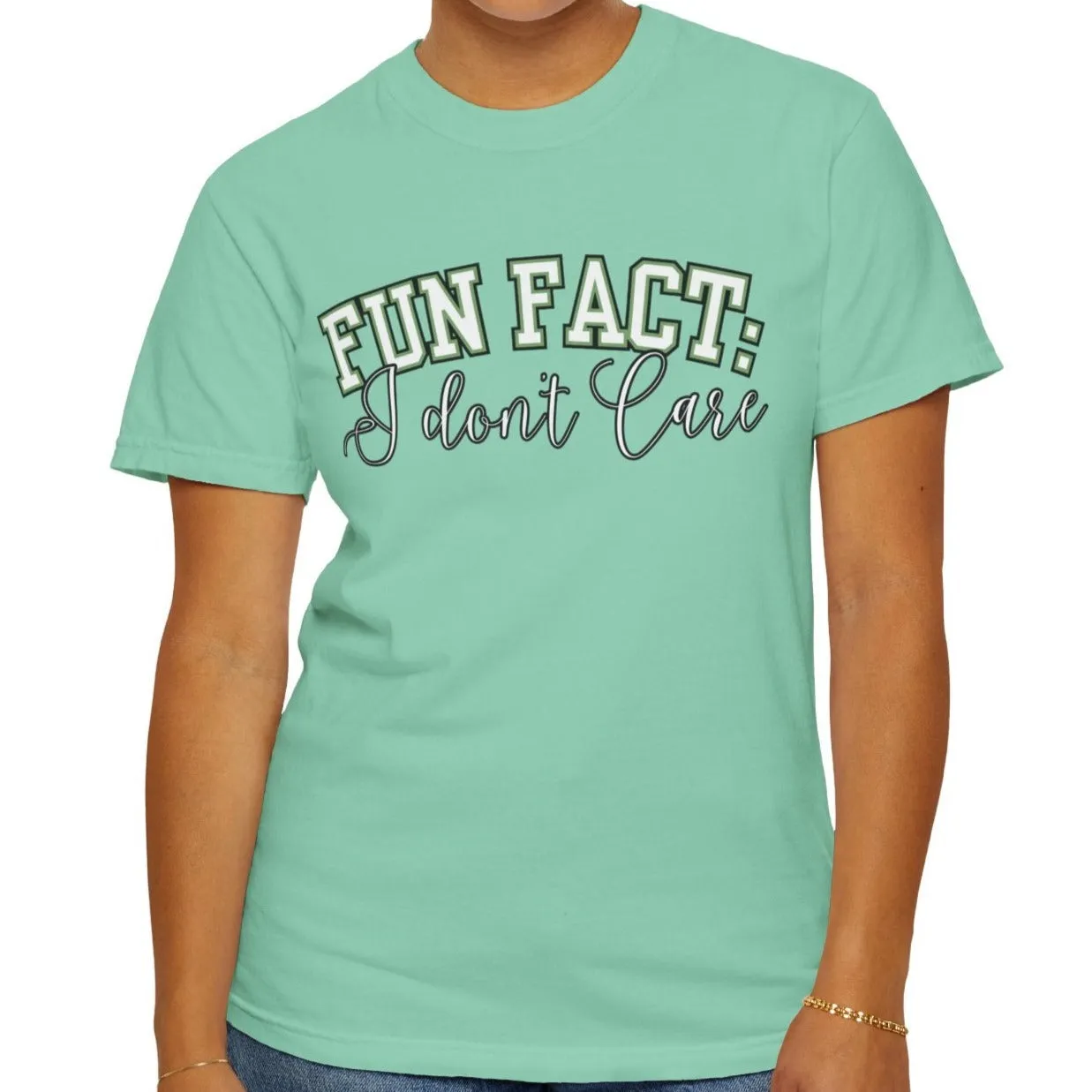 Fun Fact: I Don't Care Comfort Colors Women's Tee – Casual Statement Top for Nonchalant Style