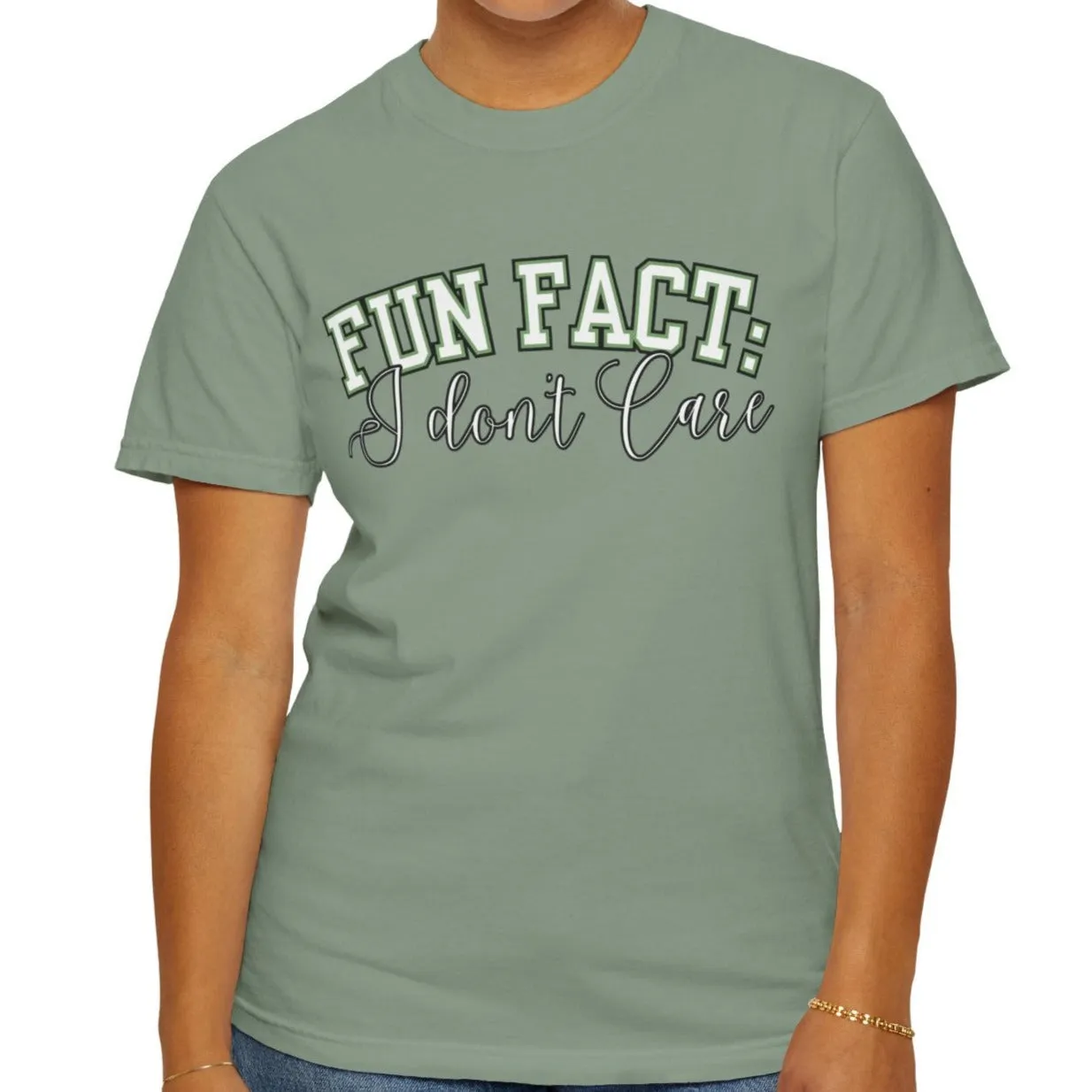 Fun Fact: I Don't Care Comfort Colors Women's Tee – Casual Statement Top for Nonchalant Style