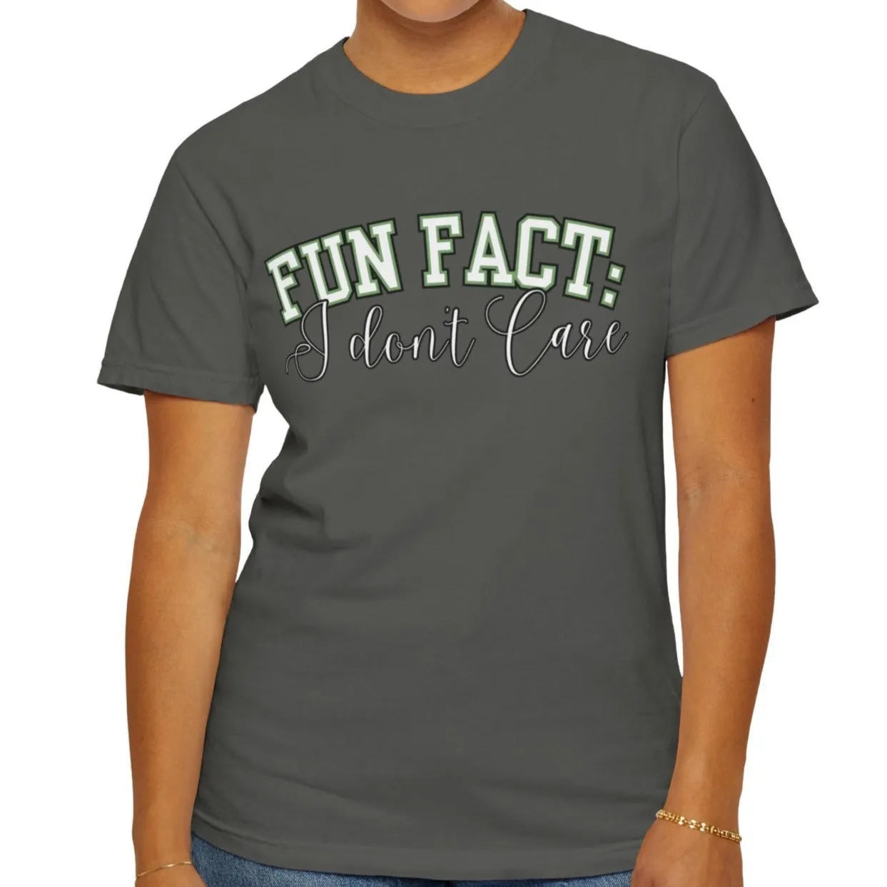 Fun Fact: I Don't Care Comfort Colors Women's Tee – Casual Statement Top for Nonchalant Style
