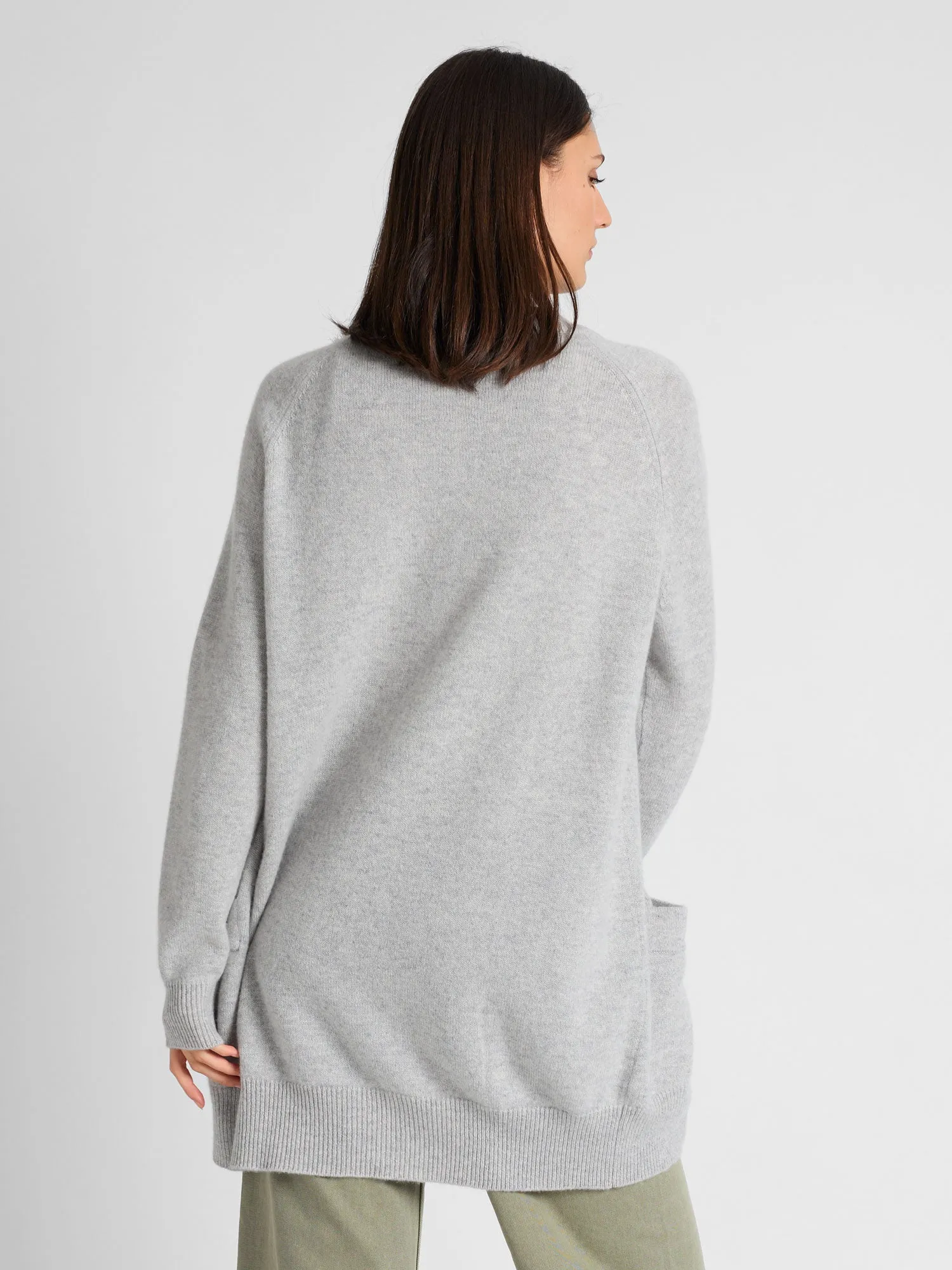 Kashmircardigan "Solveig" - light grey