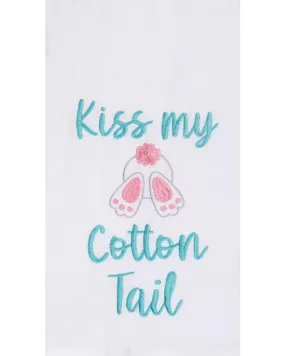 Kiss My Cotton Tail Embroidered Cotton Flour Sack