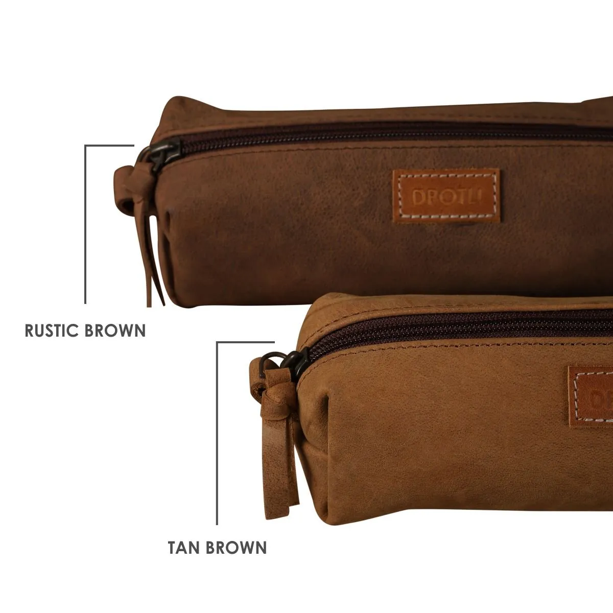 Leather Stationery Pouch- Rustic Brown