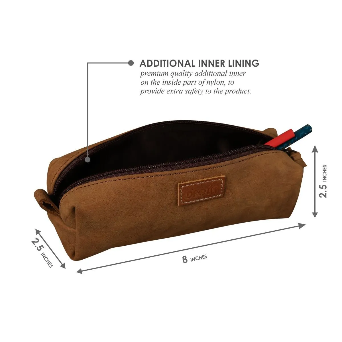 Leather Stationery Pouch- Tan Brown