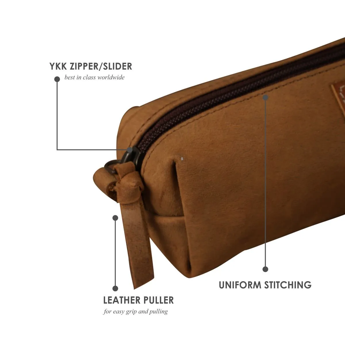 Leather Stationery Pouch- Tan Brown