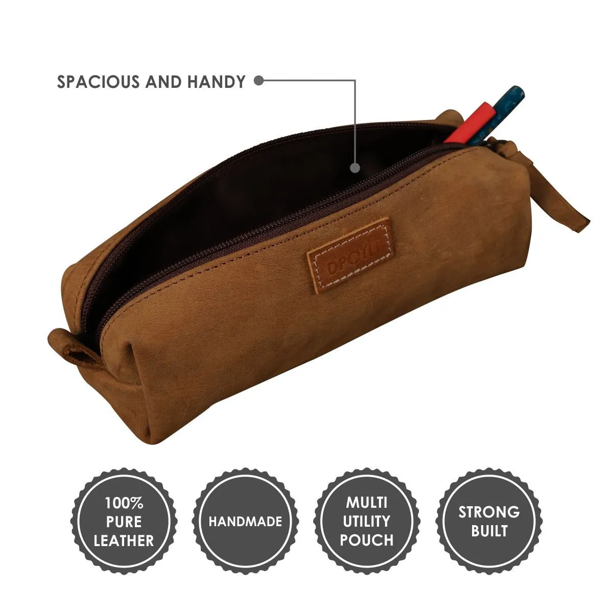 Leather Stationery Pouch- Tan Brown