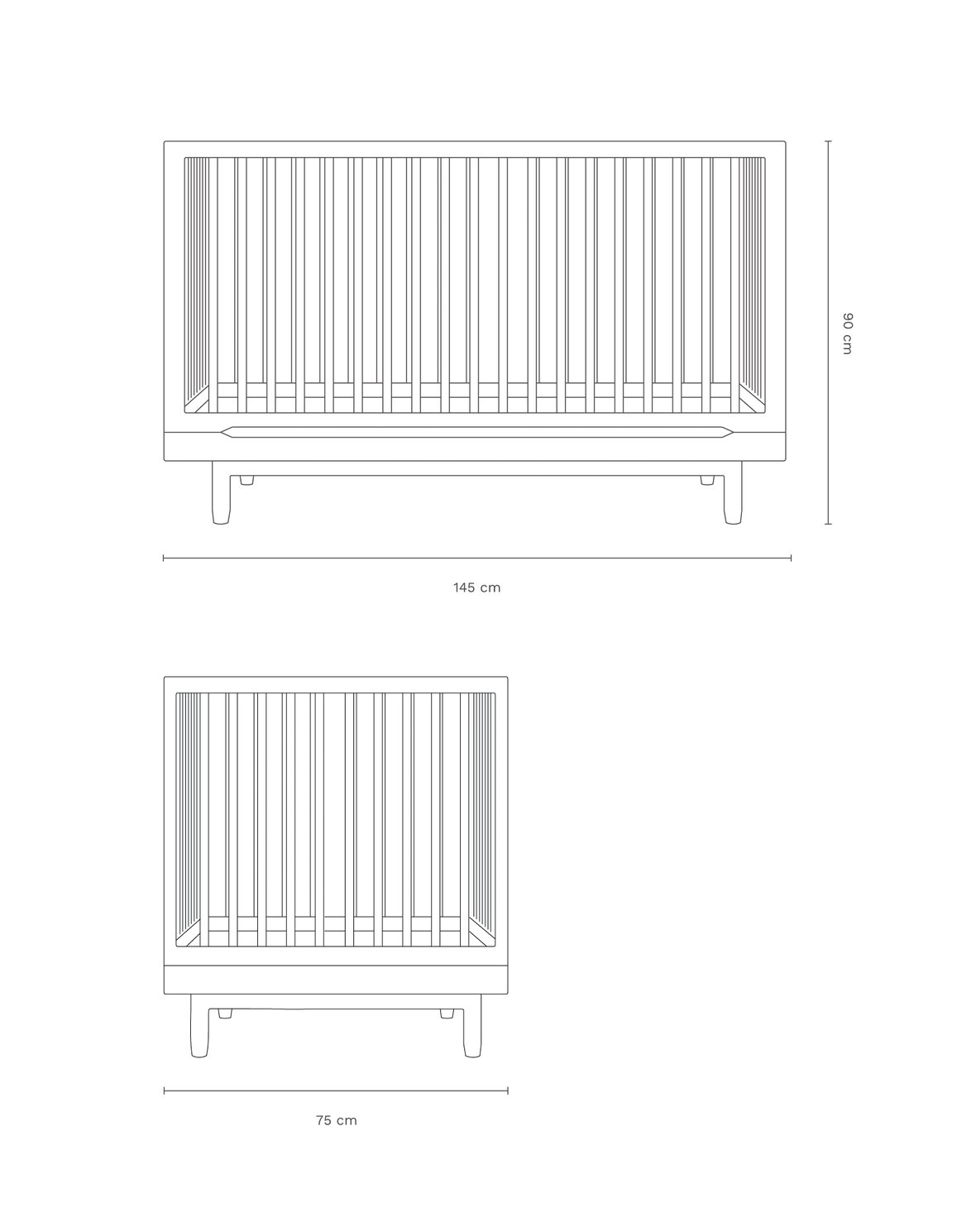 Nobodinoz Pure Oak Wood Evolving Cot   Evolving Junior Kit
