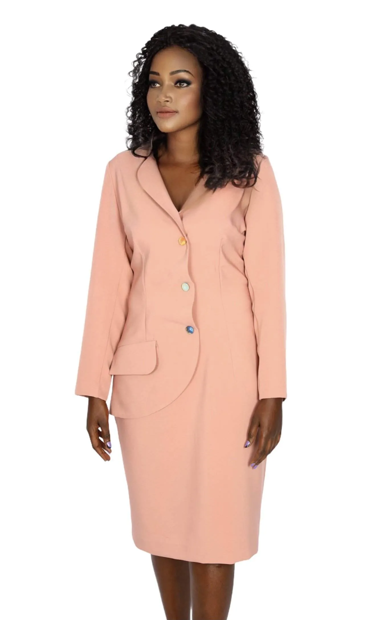 Pink African Office Dress