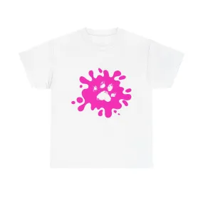 Pink Paw Print Unisex Heavy Cotton Tee - Perfect for Pet Lovers