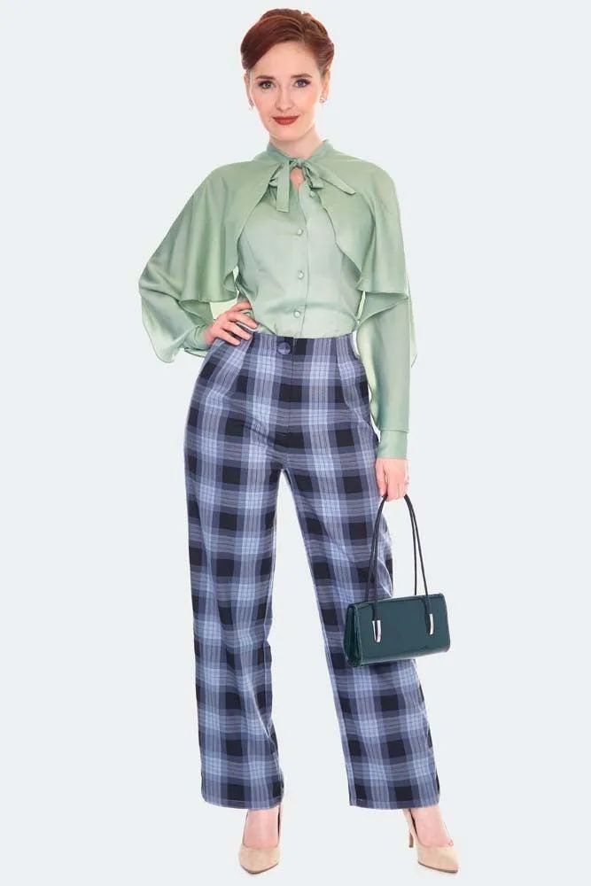 Plaid Vintage Style High Waisted Trousers