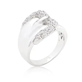 Simple Cubic Zirconia Belt Ring Size 10