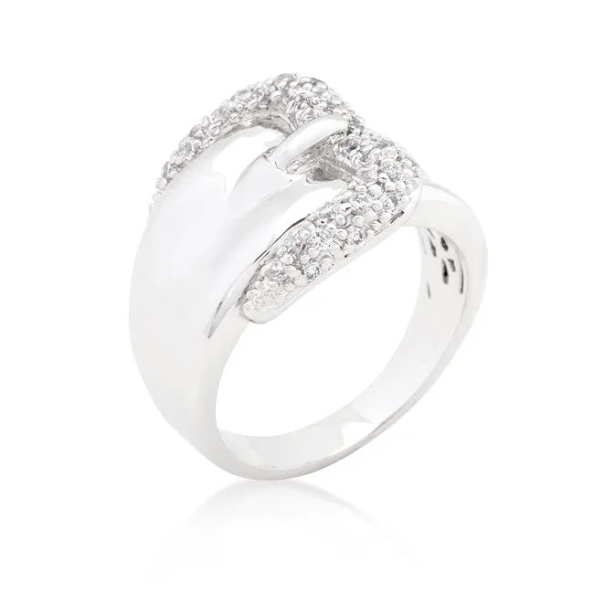 Simple Cubic Zirconia Belt Ring Size 10