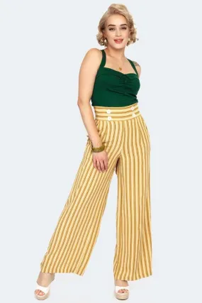 Stripe High Waist Wide Leg Trousers