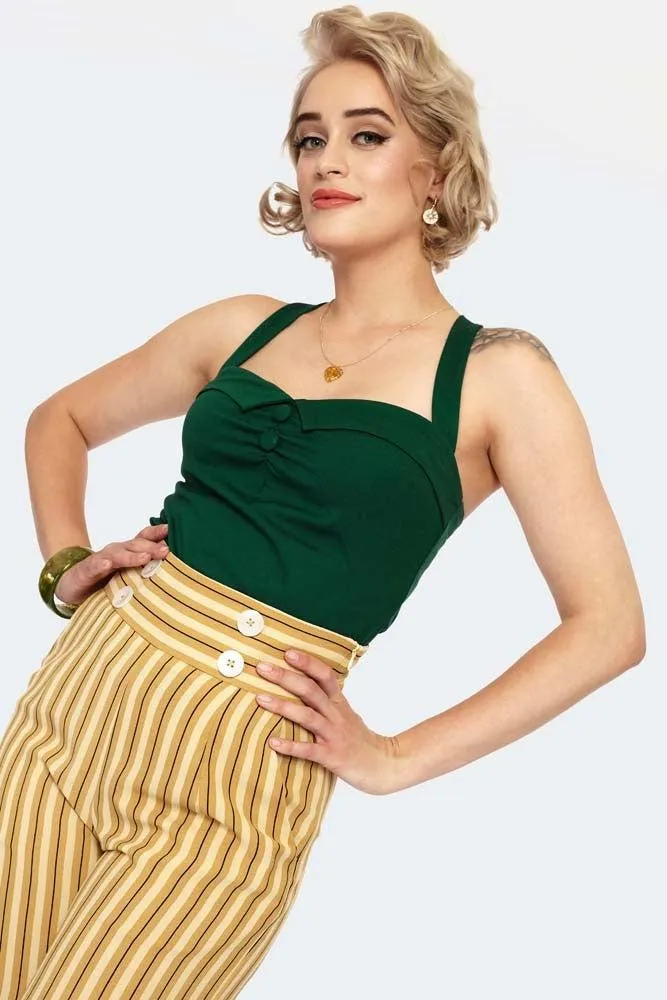 Stripe High Waist Wide Leg Trousers
