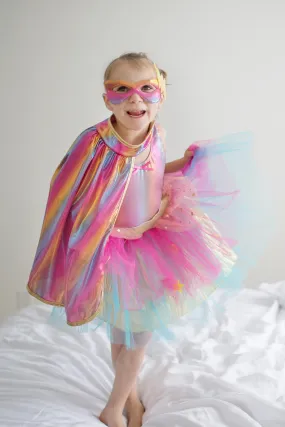 Super-Duper Tutu Cape and Mask  pink / gold 4 - 6 yrs