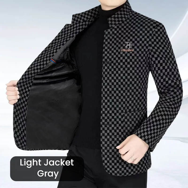 Winter SpecialsMens Trendy Checkered Warm Jacket with Pockets
