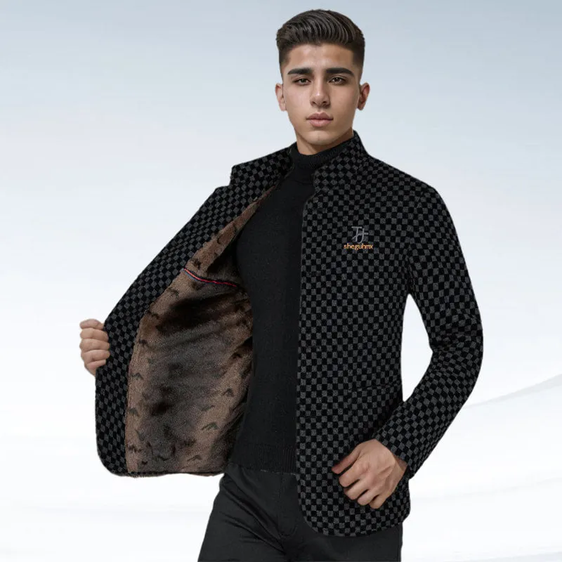 Winter SpecialsMens Trendy Checkered Warm Jacket with Pockets