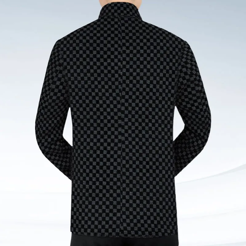 Winter SpecialsMens Trendy Checkered Warm Jacket with Pockets