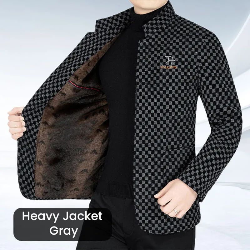 Winter SpecialsMens Trendy Checkered Warm Jacket with Pockets