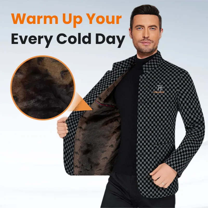 Winter SpecialsMens Trendy Checkered Warm Jacket with Pockets